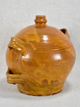 Small antique French conscience water jug with four handles 8¾"