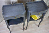 Pair of Louis XV style 1950's French nightstands with teal blue paint finish
