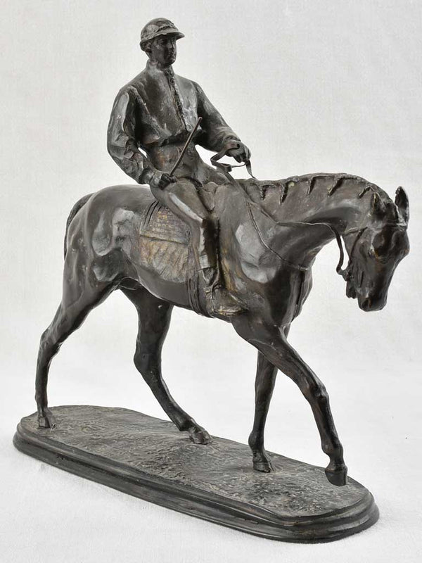 Bronze sculpture of a mounted jockey - Pierre Jules Mène (1810 - 1879)