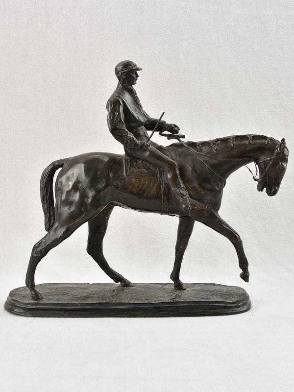 Bronze sculpture of a mounted jockey - Pierre Jules Mène (1810 - 1879)