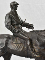 Meticulously Detailed Jockey Bronze Statue