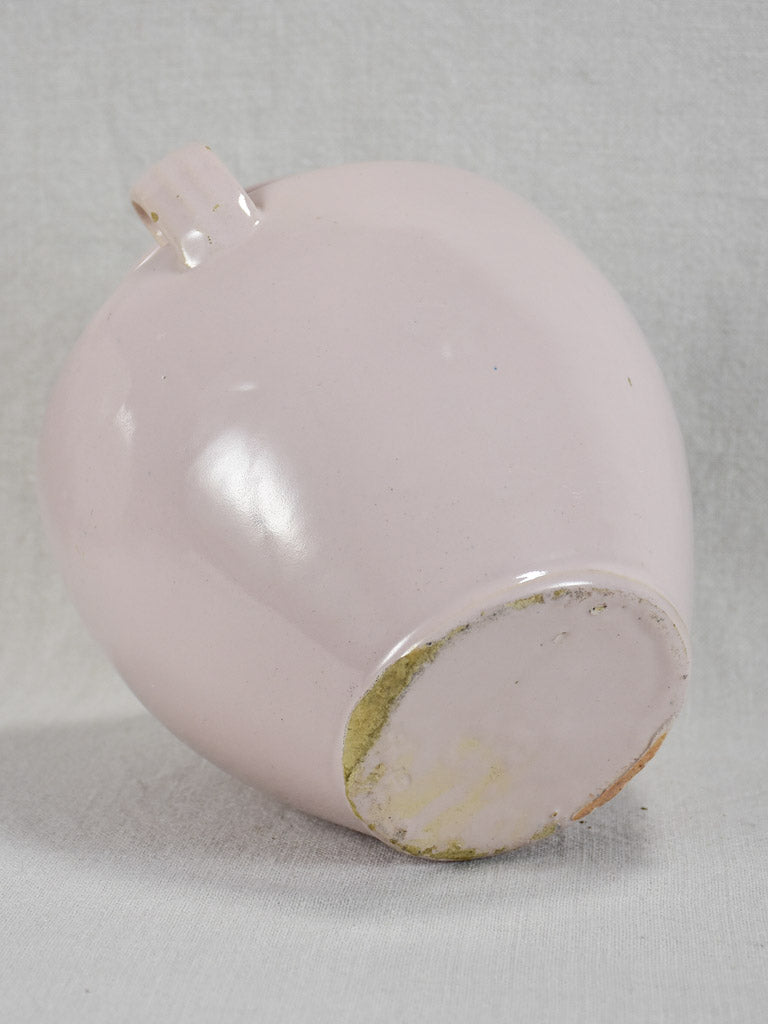 Antique French confit pot with white / pink glaze - Martres