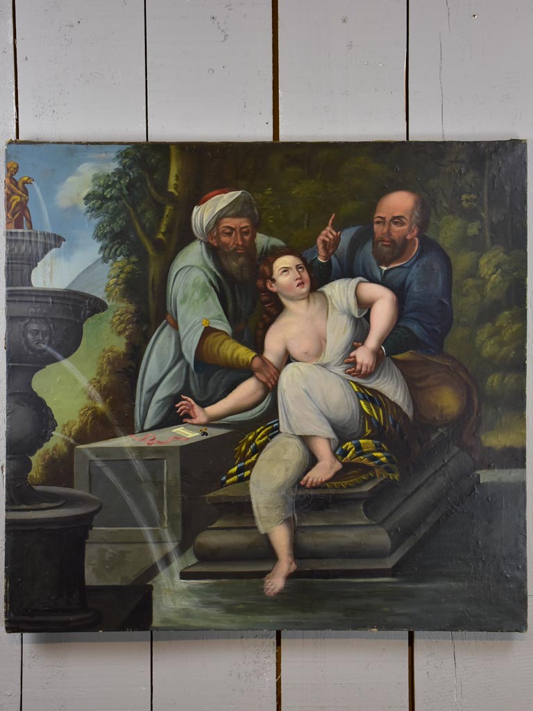 Antique Italian painting - interpretation of Susanna and the elders - Artemisia Gentileschi