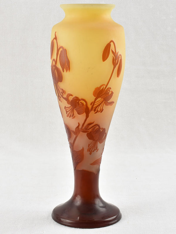 Émile Gallé Brown & Beige Fuchsia Vase