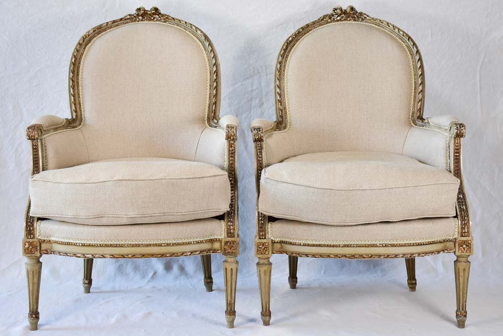 Pair of 19th century Louis XVI style armchairs