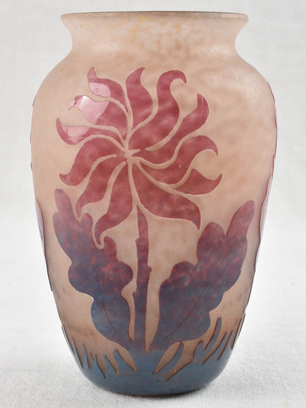 Vintage Pink Degue Glass Vase