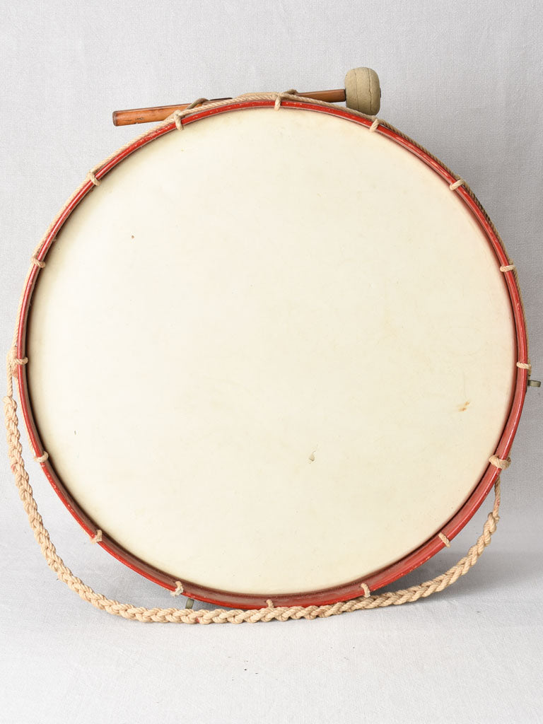 Belgian vellum-faced drum with worn aesthetic