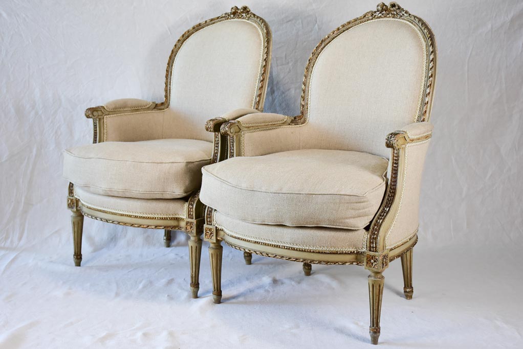 Pair of 19th century Louis XVI style armchairs