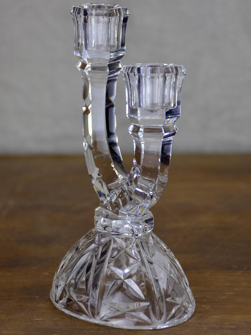 Vintage French crystal candlestick