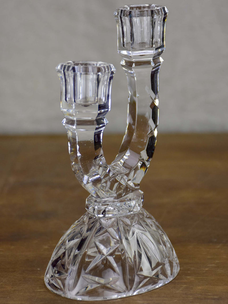 Vintage French crystal candlestick