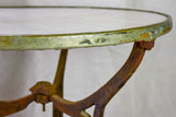 Antique French bistro table with marble top and cast iron base