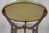 Antique French bistro table with marble top and cast iron base