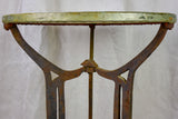 Antique French bistro table with marble top and cast iron base