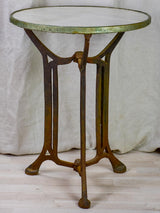 Antique French bistro table with marble top and cast iron base