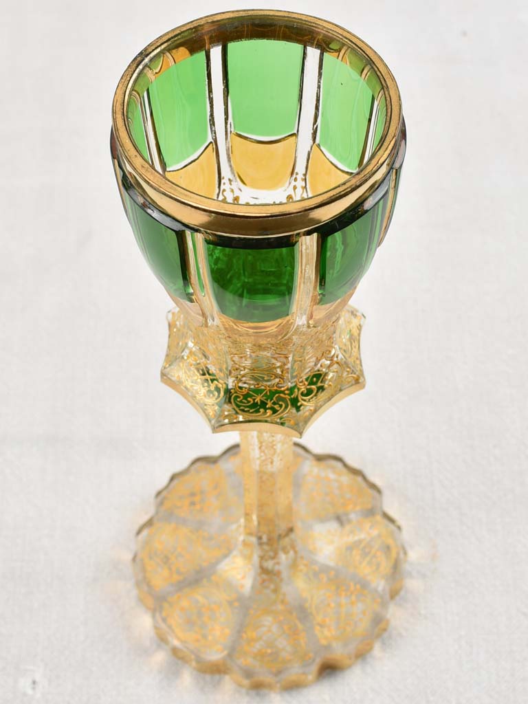 Aged Bohemia handmade wine glass