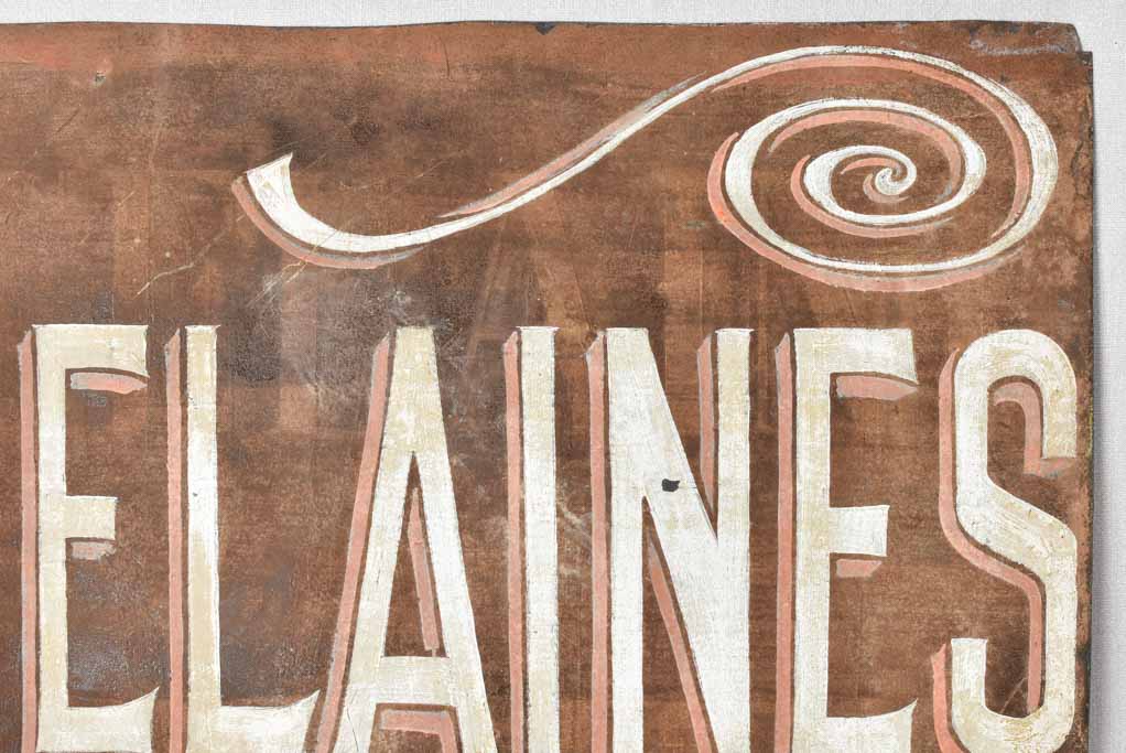 Early 20th century sign - PORCELAINES 24¾" x 39½"