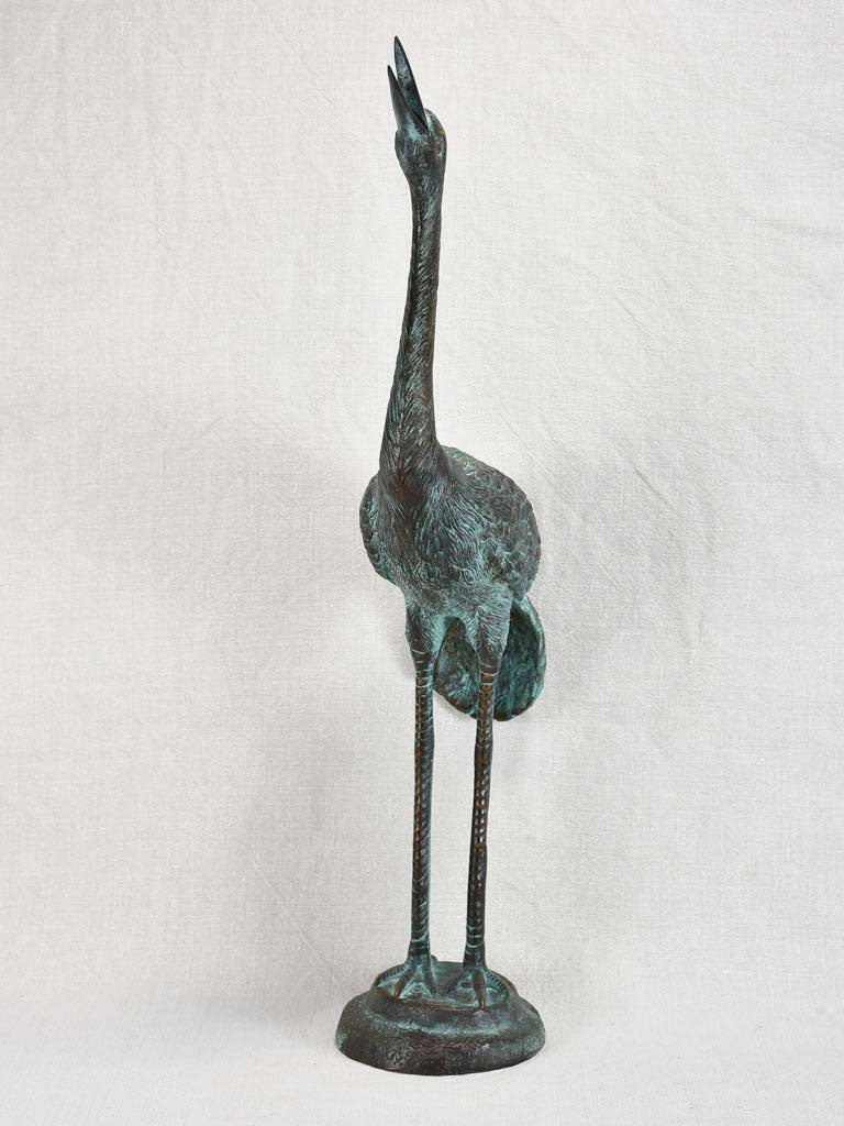 Mid-century bronze heron sculpture 23¾"