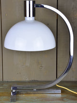 Mid-century modern French table lamp - milk glass and chrome
