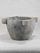 19th century grey marble mortar 14½"