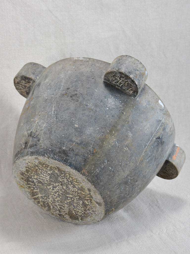 19th century grey marble mortar 14½"