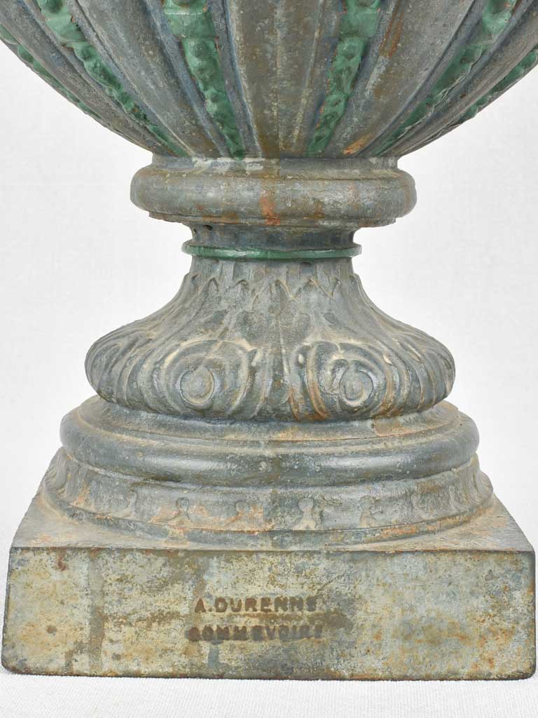 Stunning painted cast iron garden urn Louis XVI - 19¼"