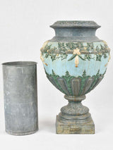 Stunning painted cast iron garden urn Louis XVI - 19¼"
