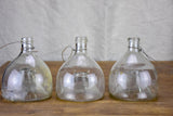 Three antique French fly-trap bottles