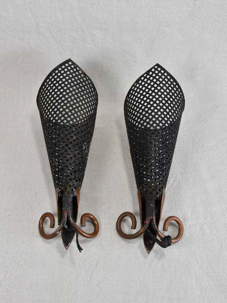Pair of mid-century wall sconces - attributed to Jacques Biny 14½"