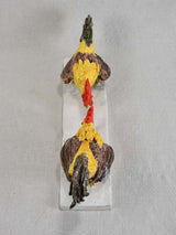 Painted Earthenware Foraging Rooster Ornament