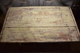 Chunky and rustic Swiss table with white patina
