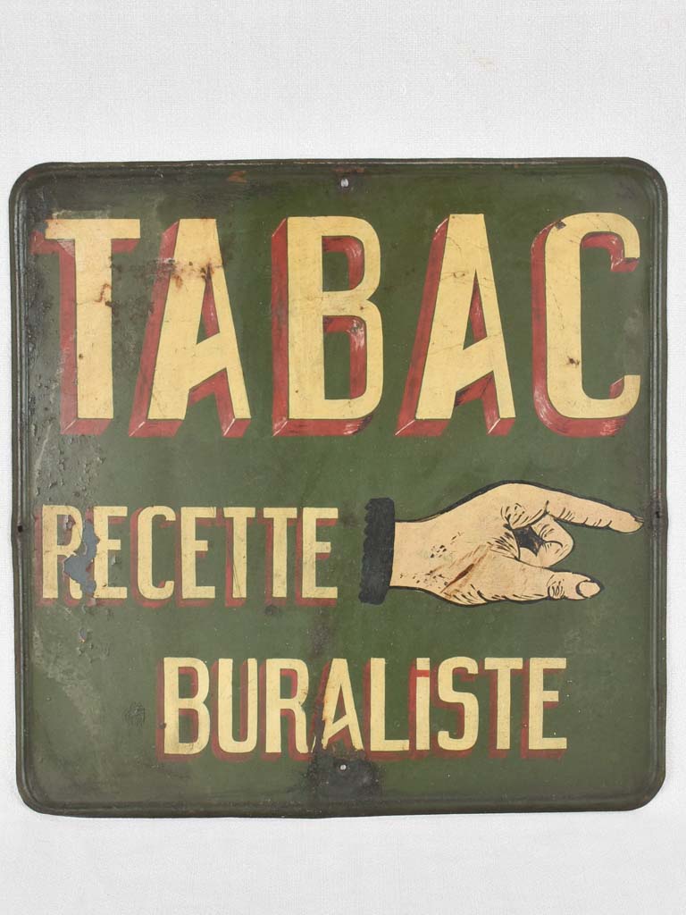 Hand-painted late 19th-century tobacco sign