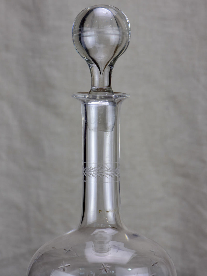 Antique French wine decanter with lid
