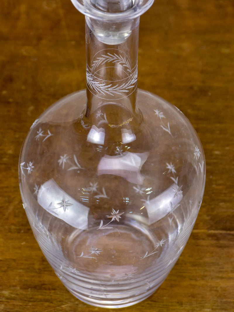 Antique French wine decanter with lid