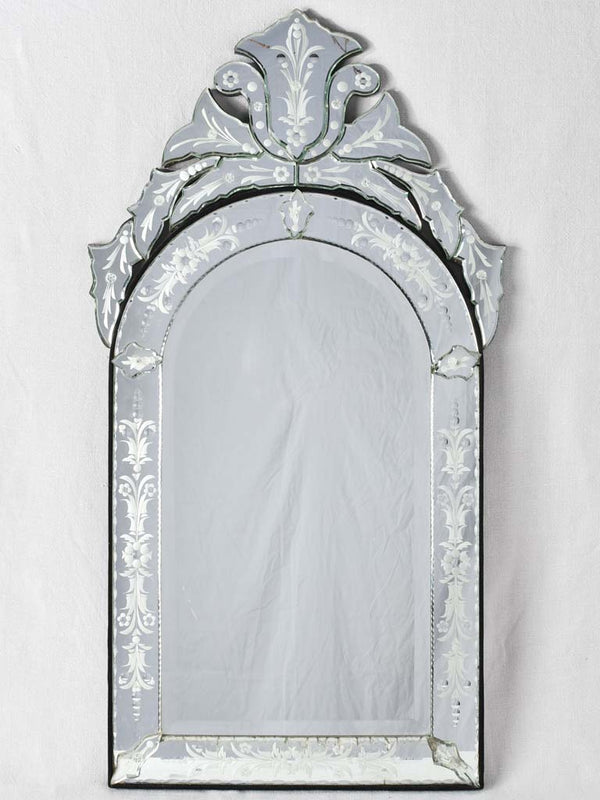 1950s Crested Venetian mirror 19¾" x 40½"