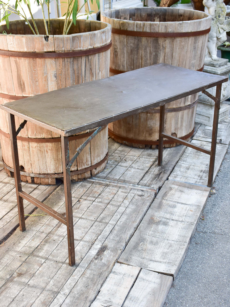 Industrial folding table from a workshop