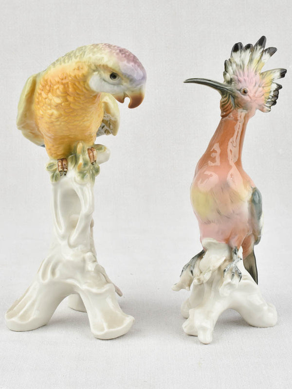 2 hand painted ornamental birds - Saxony porcelain - 10¼"