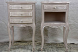 A pair of French Louis XV style nightstands with painted finish