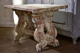 Chunky and rustic Swiss table with white patina