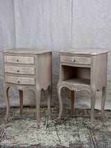A pair of French Louis XV style nightstands with painted finish