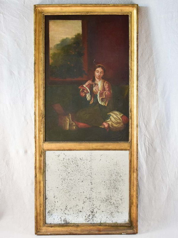 19th century Orientalist trumeau mirror 23¼" x 51½"