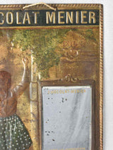 Antique Chocolat Menier advertising sign with mirror 11¾" x 15¾"