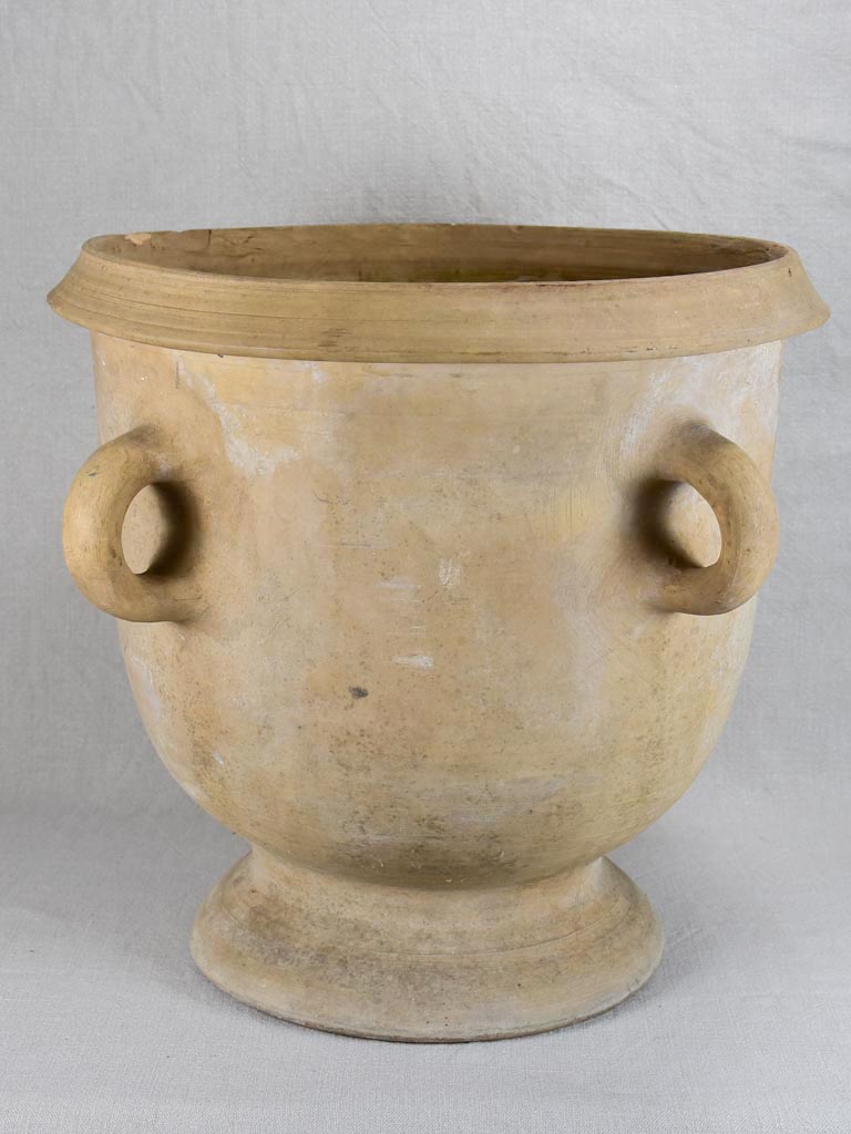 Rustic terracotta planter with D handles