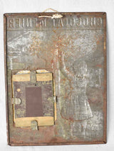 Antique Chocolat Menier advertising sign with mirror 11¾" x 15¾"