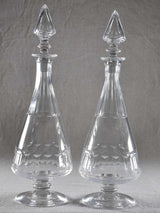 Pair of 1940's crystal carafes 15¼"