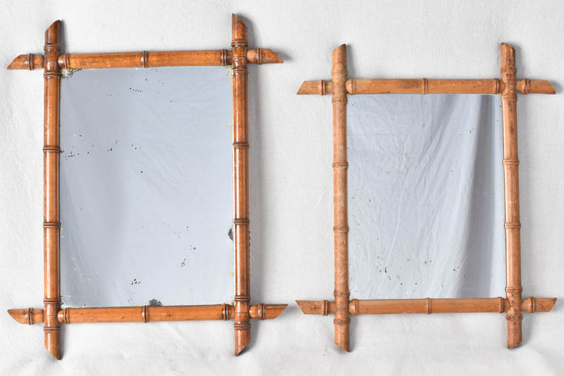 Collection of 5 antique 'bamboo' frame mirrors