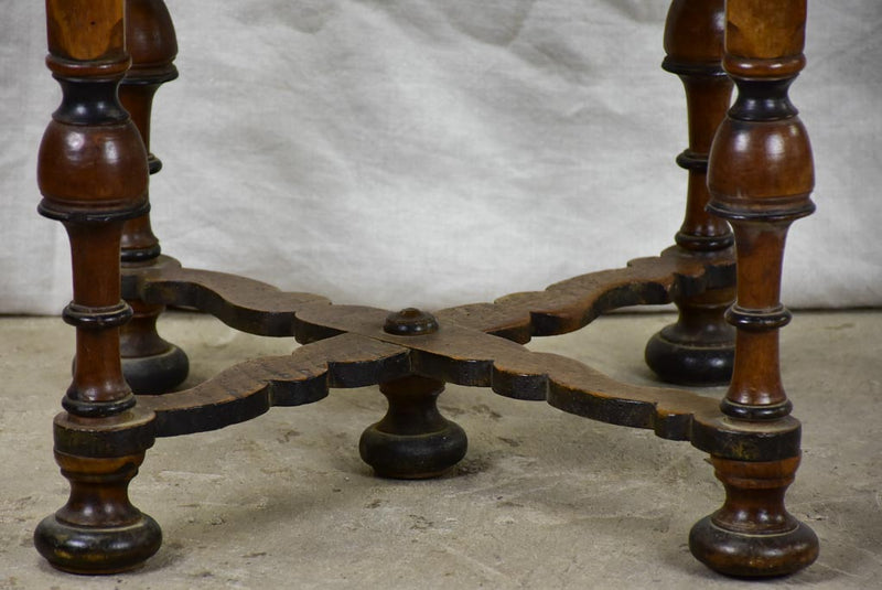 Pair of 17th Century Swiss walnut and leather chairs