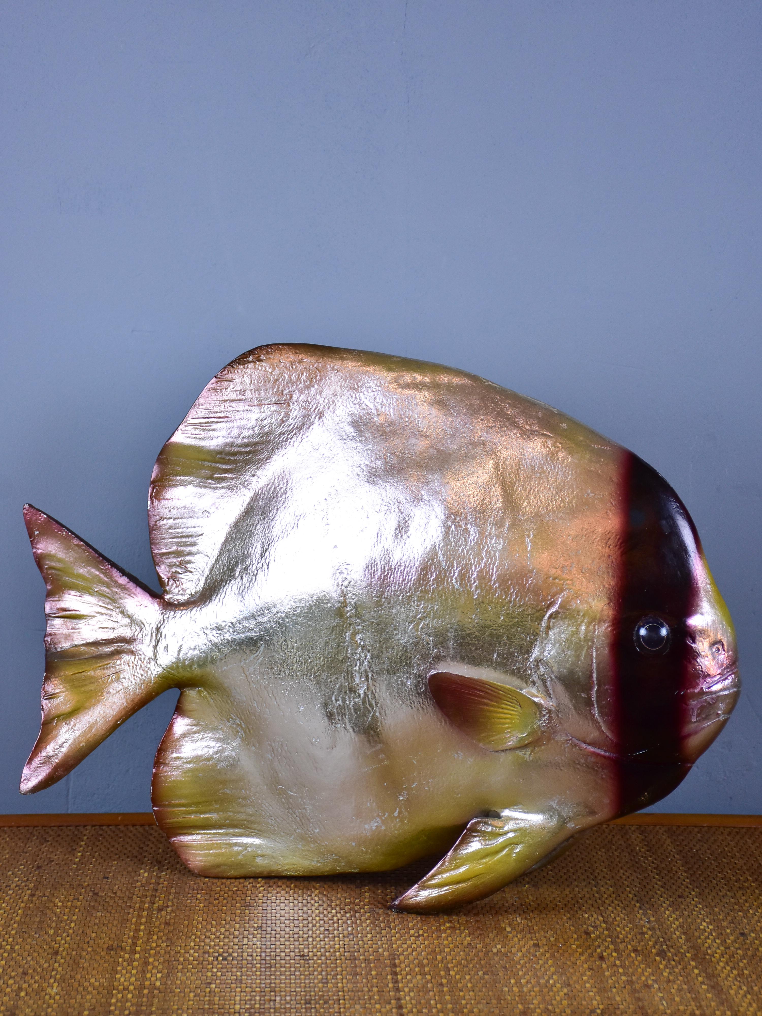 Large vintage sculpture of a fish