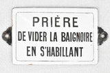 19th century enamel sign from public baths 3¼" x 4¾"