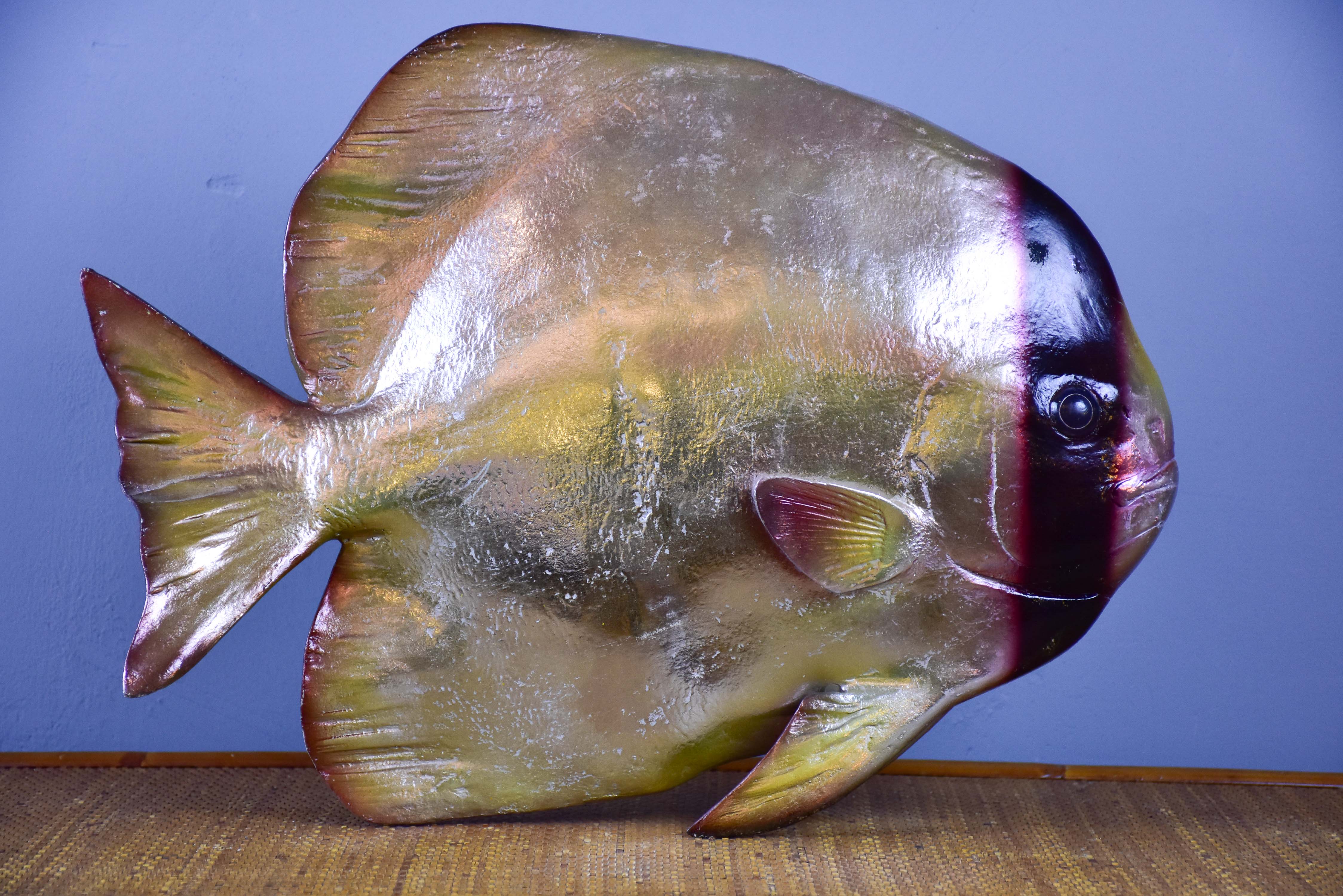Large vintage sculpture of a fish