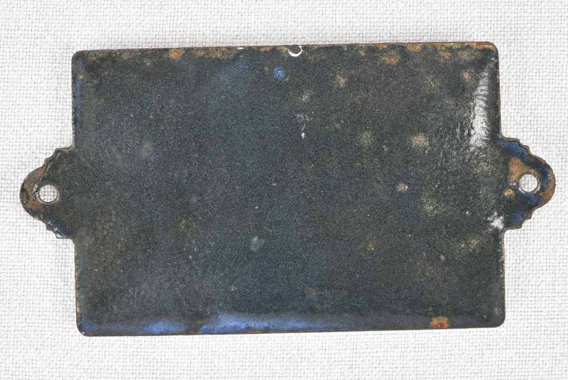 19th century enamel sign from public baths 3¼" x 4¾"
